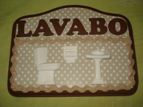 PLACA DE PORTA DE LAVABO